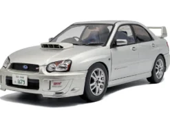 2004 Subaru Impreza WRX STI RHD (Right Hand Drive) Premium Silver Effect 1/18 Diecast Model Car by Solido