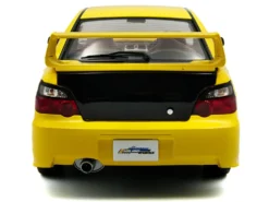 2003 Subaru Impreza WRX STI RHD (Right Hand Drive) Yellow with Carbon Hood 1/18 Diecast Model Car by Solido