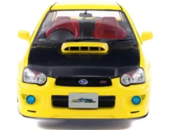 2003 Subaru Impreza WRX STI RHD (Right Hand Drive) Yellow with Carbon Hood 1/18 Diecast Model Car by Solido