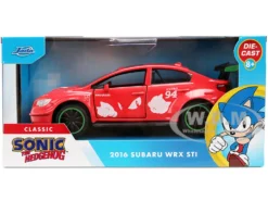 2016 Subaru WRX STI Red with "Knuckles" Graphics "Sonic the Hedgehog" (1991) Video Game "Hollywood Rides" Series 1/32 Diecast Model Car by Jada
