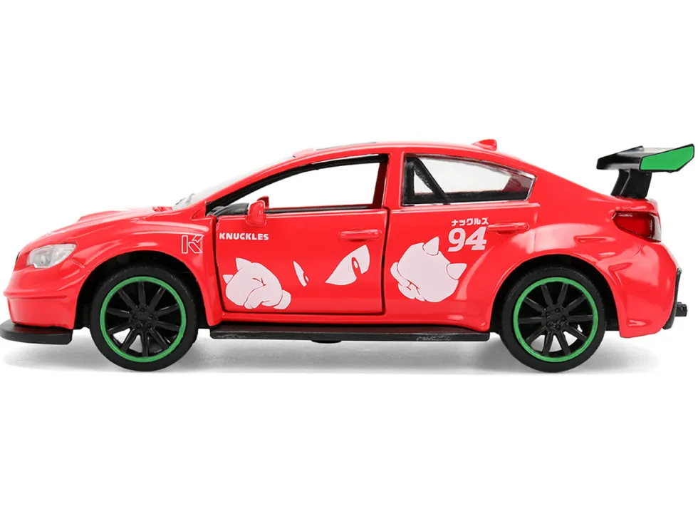 2016 Subaru WRX STI Red with "Knuckles" Graphics "Sonic the Hedgehog" (1991) Video Game "Hollywood Rides" Series 1/32 Diecast Model Car by Jada