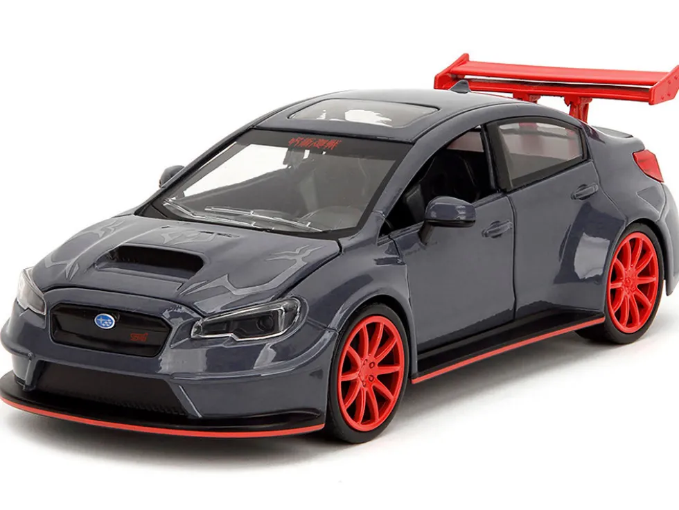 2016 Subaru WRX STI Widebody Dark Blue and Yuji Itadori Diecast Figure "Jujutsu Kaisen" (2020–2023) TV Series "Anime Hollywood Rides" Series 1/24 Diecast Model Car by Jada