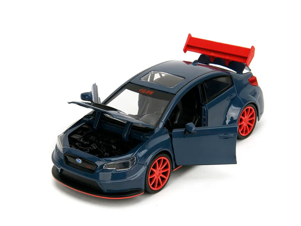 2016 Subaru WRX STI Widebody Dark Blue and Yuji Itadori Diecast Figure "Jujutsu Kaisen" (2020–2023) TV Series "Anime Hollywood Rides" Series 1/24 Diecast Model Car by Jada