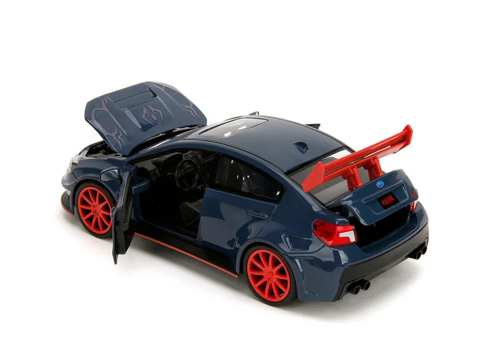 2016 Subaru WRX STI Widebody Dark Blue and Yuji Itadori Diecast Figure "Jujutsu Kaisen" (2020–2023) TV Series "Anime Hollywood Rides" Series 1/24 Diecast Model Car by Jada