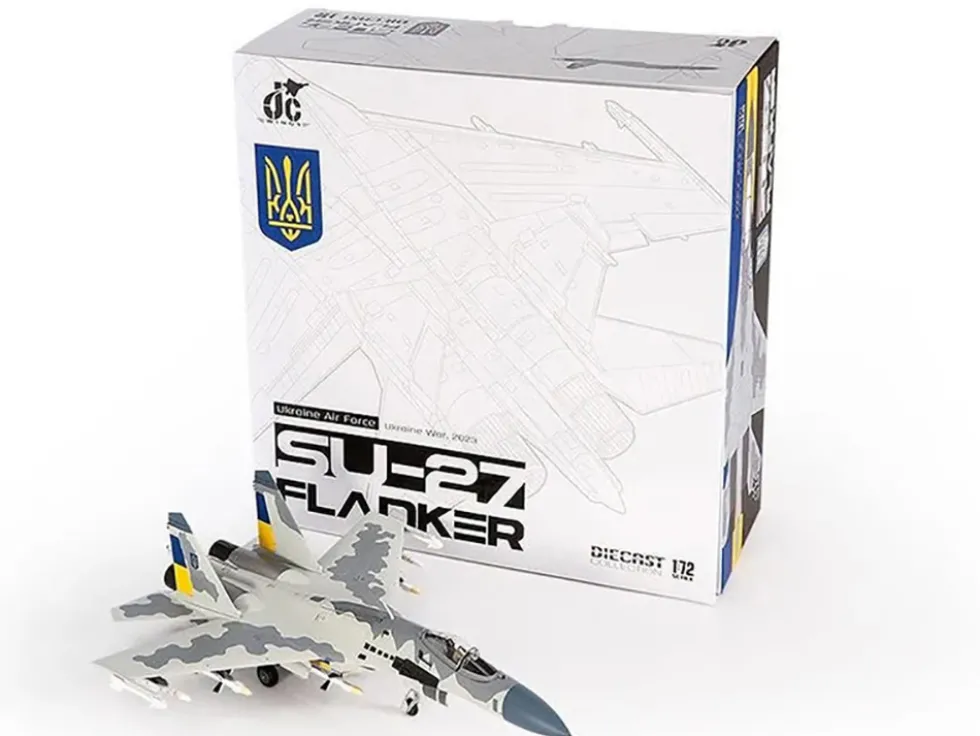 Sukhoi Su-27 Flanker Aircraft "Ukraine War" (2023) Ukrainian Air Forces 1/72 Diecast Model by JC Wings