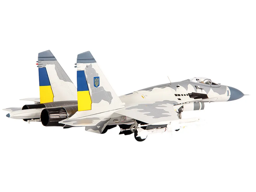Sukhoi Su-27 Flanker Aircraft "Ukraine War" (2023) Ukrainian Air Forces 1/72 Diecast Model by JC Wings