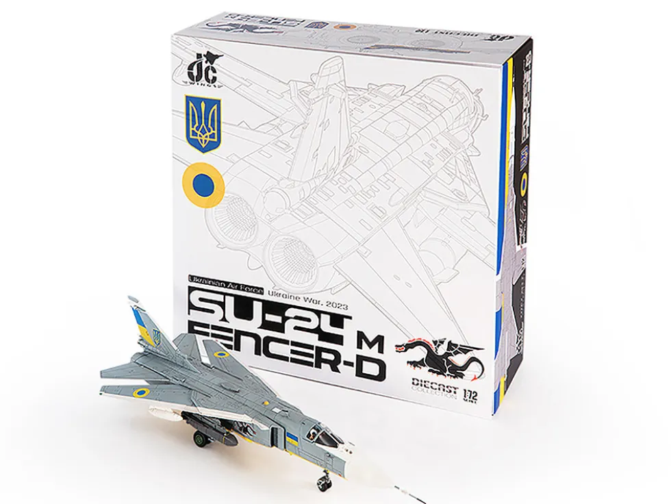 Sukhoi Su-24M Fencer-D Bomber Aircraft "Ukraine War" (2023) Ukrainian Air Force 1/72 Diecast Model by JC Wings