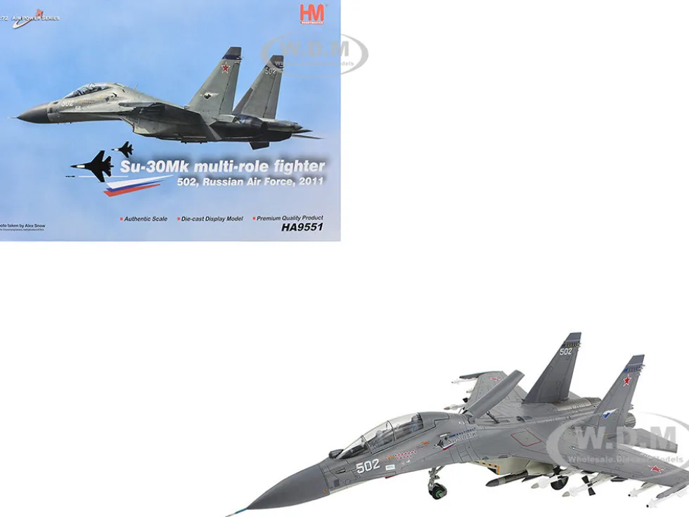 Sukhoi Su-30Mk Flanker Fighter Aircraft "502" (2011) Russian Air Force "Air Power Series" 1/72 Diecast Model by Hobby Master