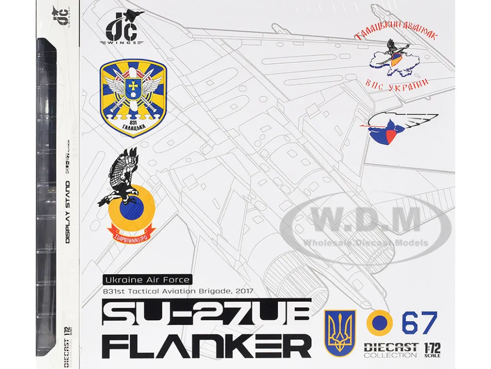 Sukhoi Su-27UB Flanker Aircraft "831st Tactical Aviation Brigade" (2017) Ukrainian Air Forces 1/72 Diecast Model by JC Wings