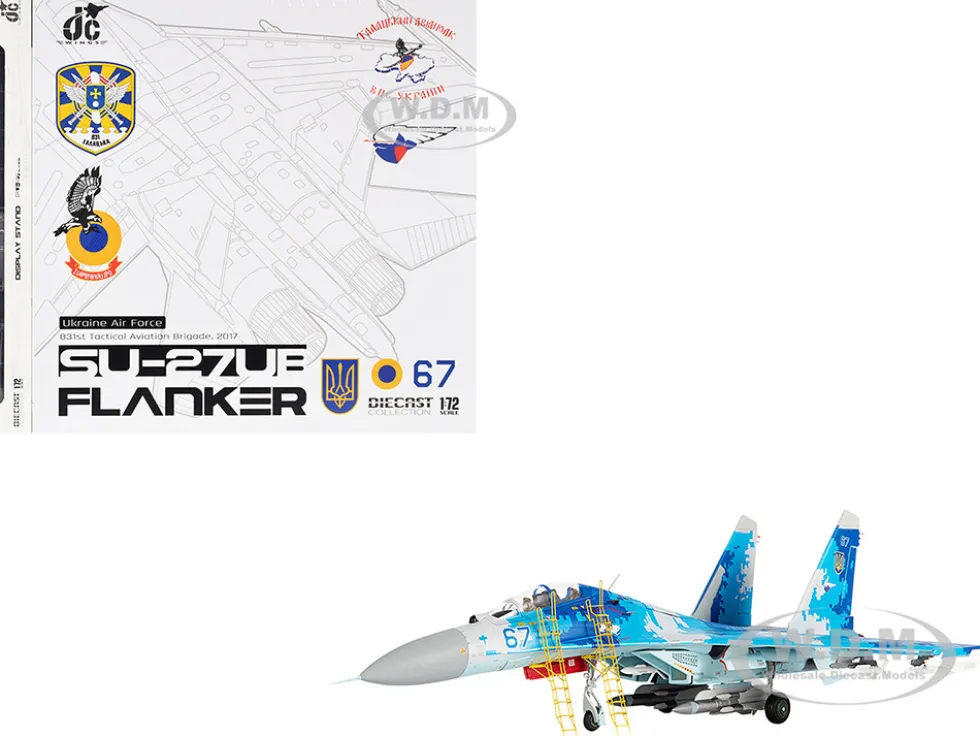 Sukhoi Su-27UB Flanker Aircraft "831st Tactical Aviation Brigade" (2017) Ukrainian Air Forces 1/72 Diecast Model by JC Wings