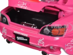 Suki's 2001 Honda S2000 Convertible Pink with Graphics "25 Years of Fast & Furious" "2 Fast 2 Furious" (2003) Movie 1/24 Diecast Model Car by Jada