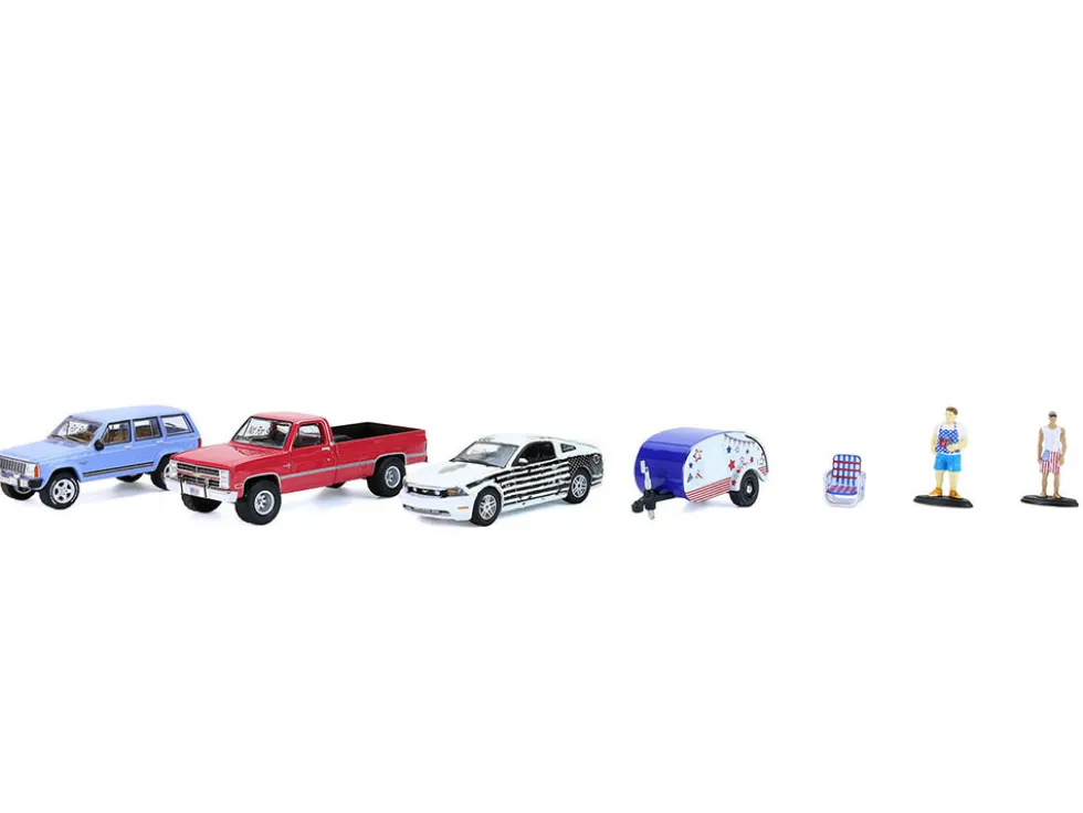 Summer Cookout Diorama Set of 7 pieces 1/64 Diecast Model Cars by Greenlight