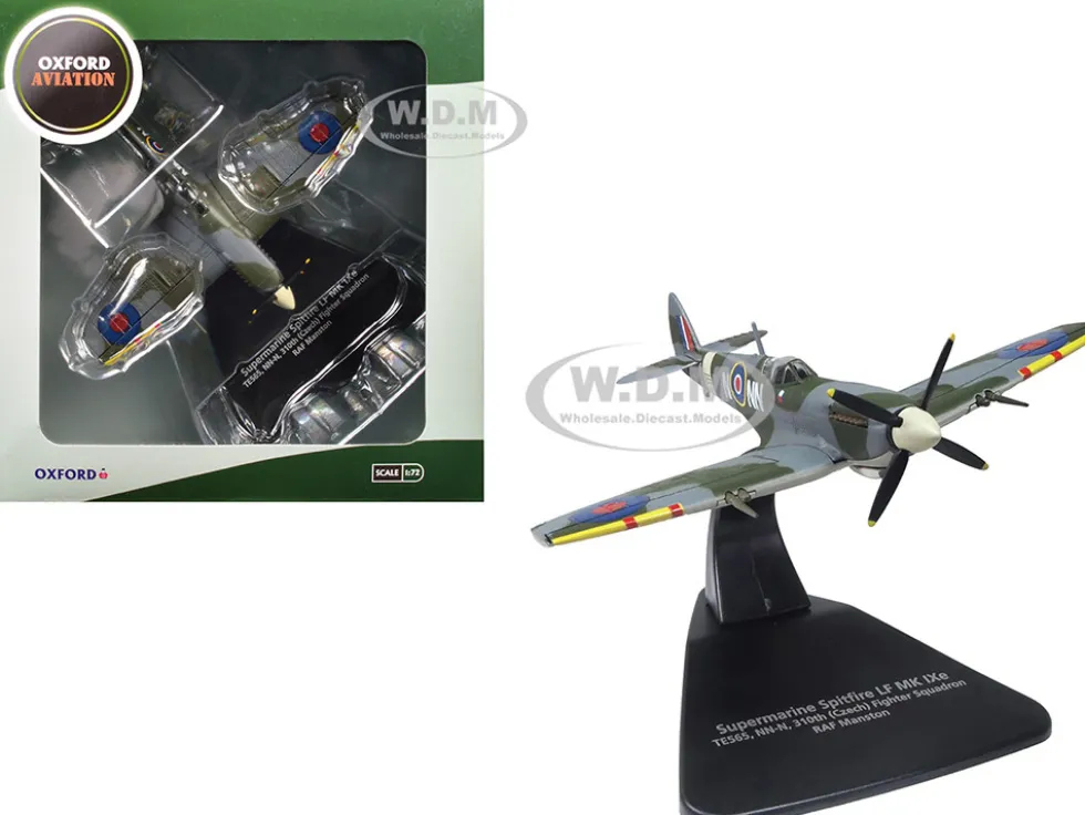 Supermarine Spitfire LF MK IXe Fighter Aircraft "TE565, 10th (Czech) Fighter Squadron, RAF Manston" Royal Air Force 1/72 Diecast Model Airplane by Oxford Diecast