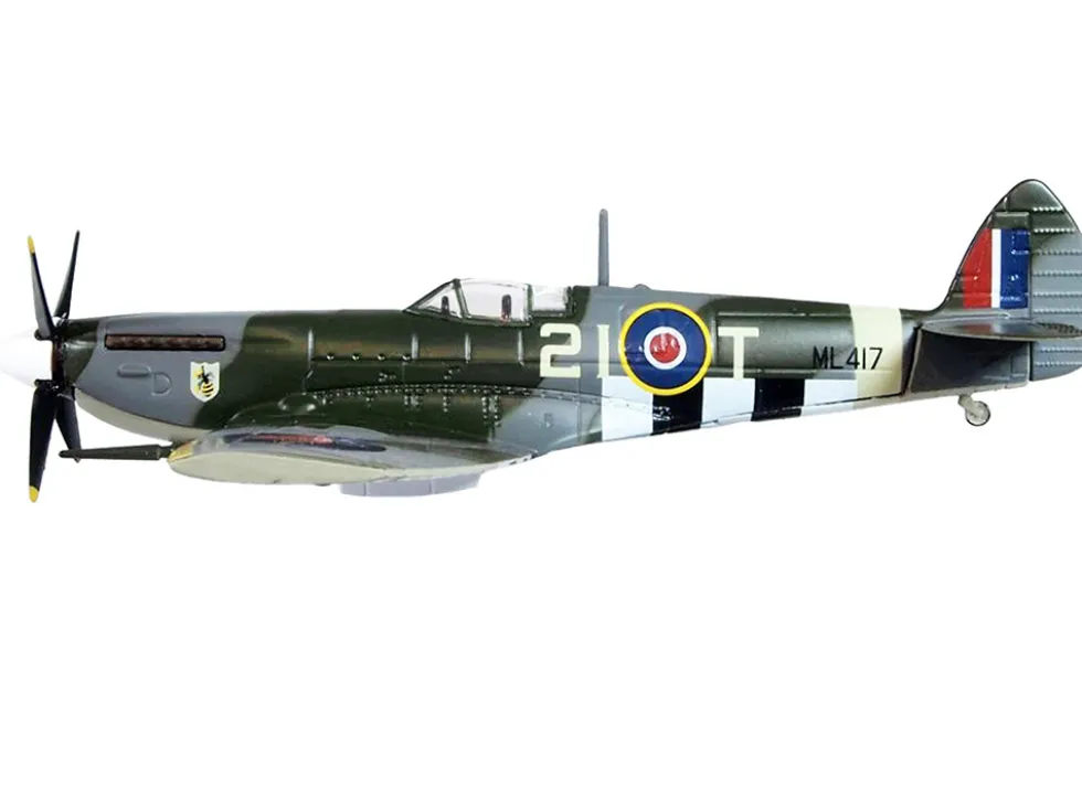 Supermarine Spitfire Mk IXE Fighter Aircraft 21 T 443 Squadron 127 Wing Belgium 1945 Royal Canadian Air Force Oxford Aviation Series 1/72 Diecast Model Airplane Oxford Diecast AC098