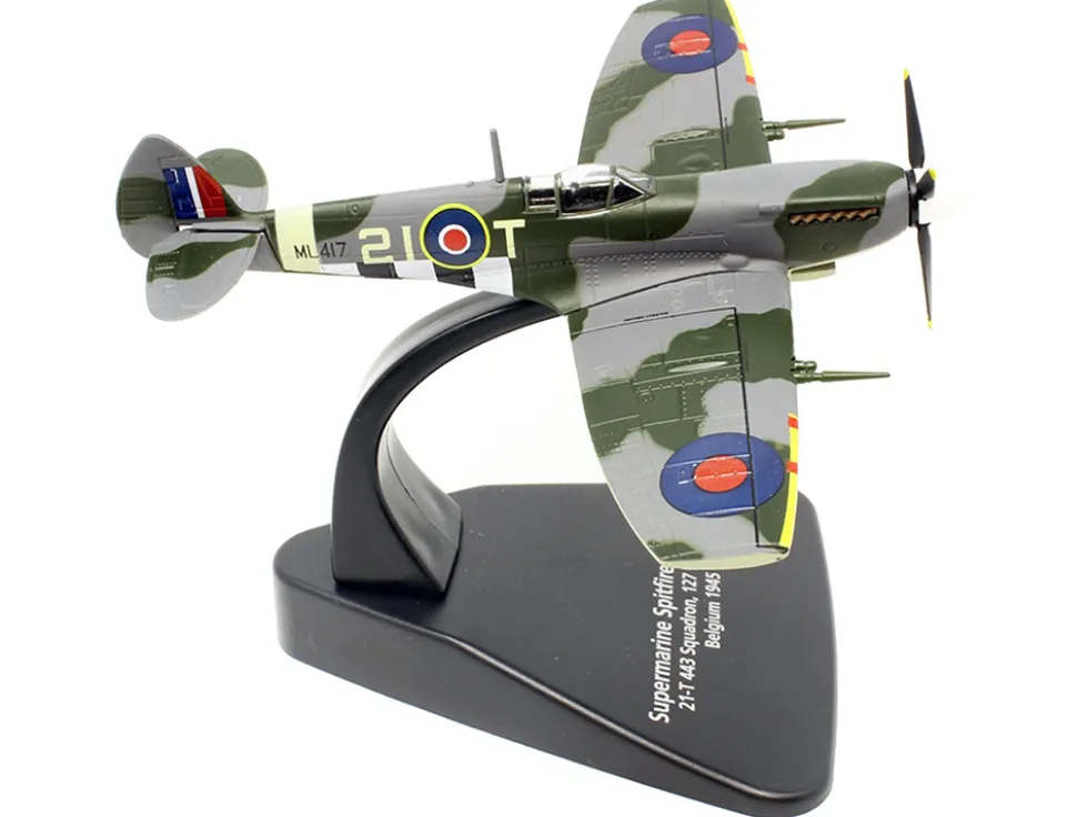 Supermarine Spitfire Mk IXE Fighter Aircraft 21 T 443 Squadron 127 Wing Belgium 1945 Royal Canadian Air Force Oxford Aviation Series 1/72 Diecast Model Airplane Oxford Diecast AC098