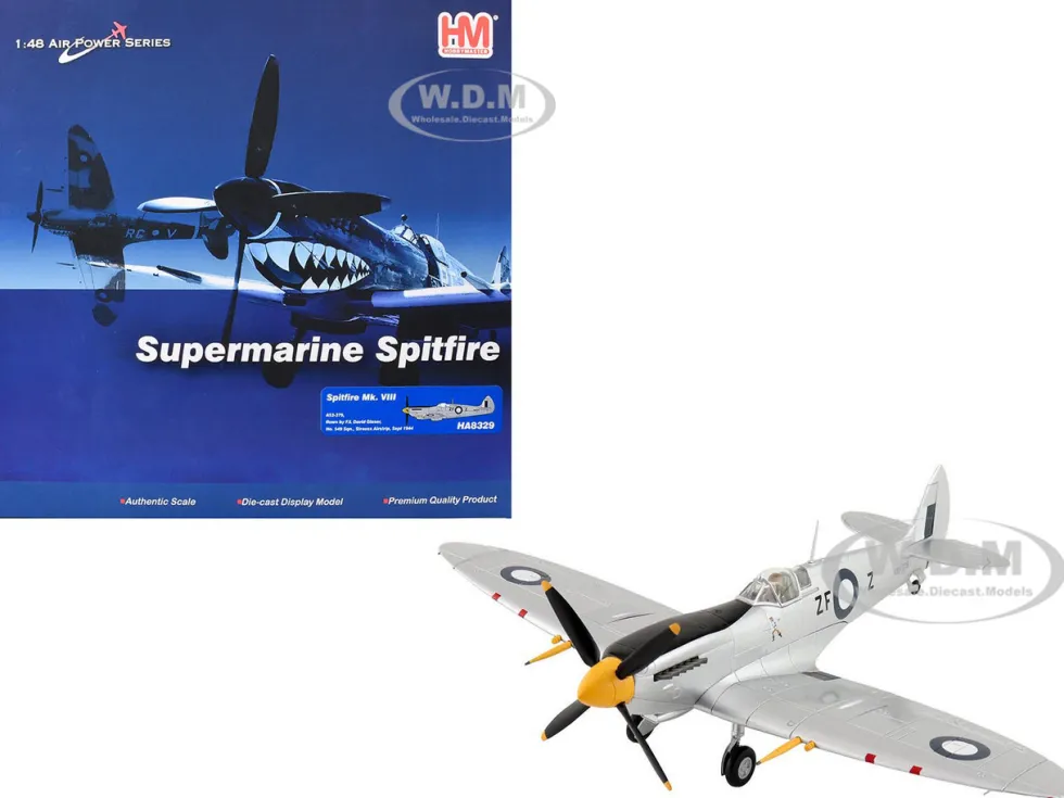 Supermarine Spitfire Mk VIII Fighter Aircraft "A53-379, Flight Lieutenant David Glaser, No. 549 Squadron, Strauss Airstrip" (1944) Royal Australian Air Force "Air Power Series" 1/48 Diecast Model by Hobby Master