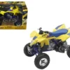 Suzuki Quad Racer R450 Yellow/Blue ATV Motorcycle 1/12 Diecast Model New Ray 43393