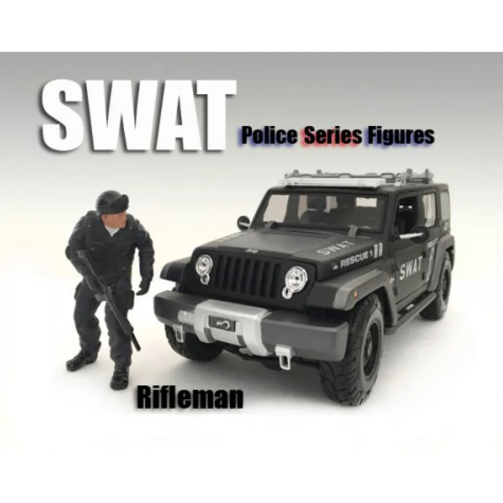SWAT Team Rifleman Figure For 1:24 Scale Models American Diorama 77470
