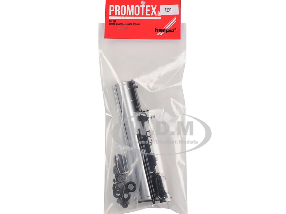 Tag-Axle Elliptical Tanker Trailer Silver 1/87 (HO) Plastic Model by Promotex