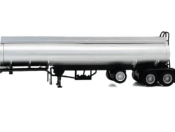 Tag-Axle Elliptical Tanker Trailer Silver 1/87 (HO) Plastic Model by Promotex