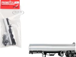 Tag-Axle Elliptical Tanker Trailer Silver 1/87 (HO) Plastic Model by Promotex