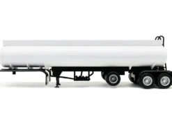 Tag-Axle Elliptical Tanker Trailer White 1/87 (HO) Plastic Model by Promotex