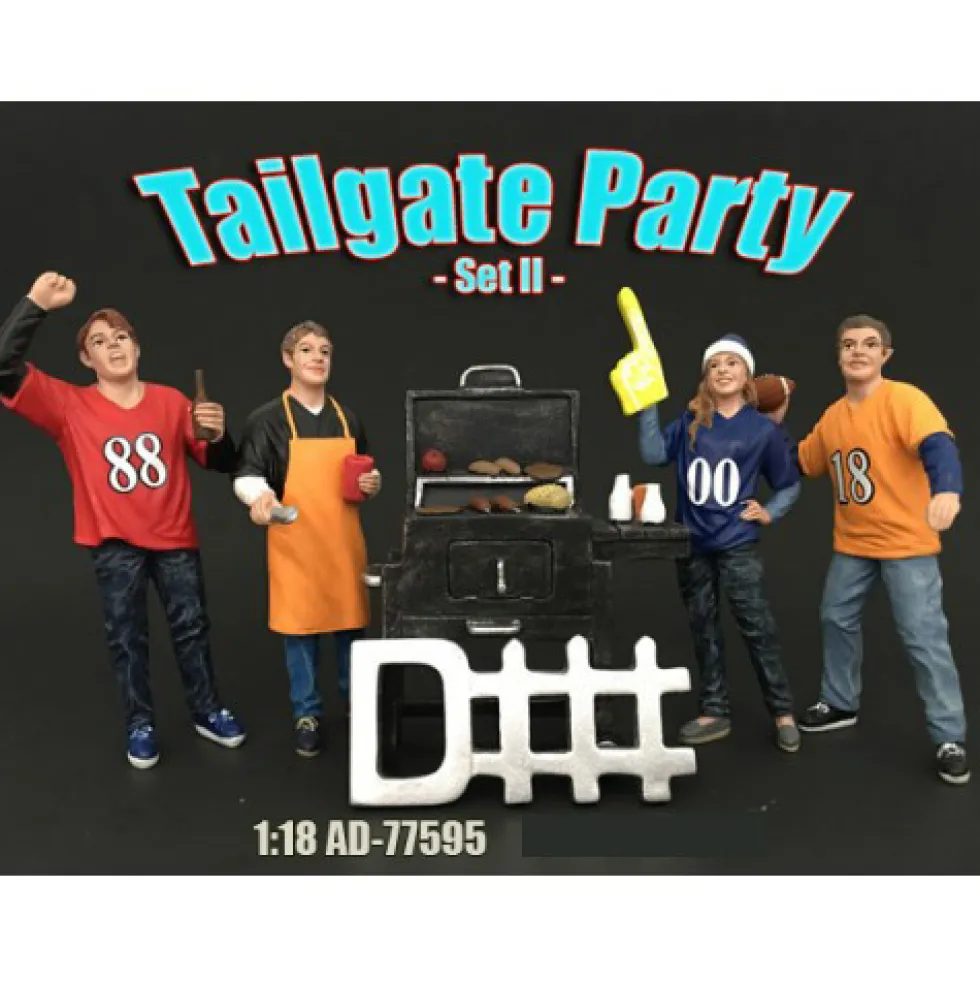 Tailgate Party Set II 4 Piece Figure Set For 1:18 Scale Models American Diorama 77595