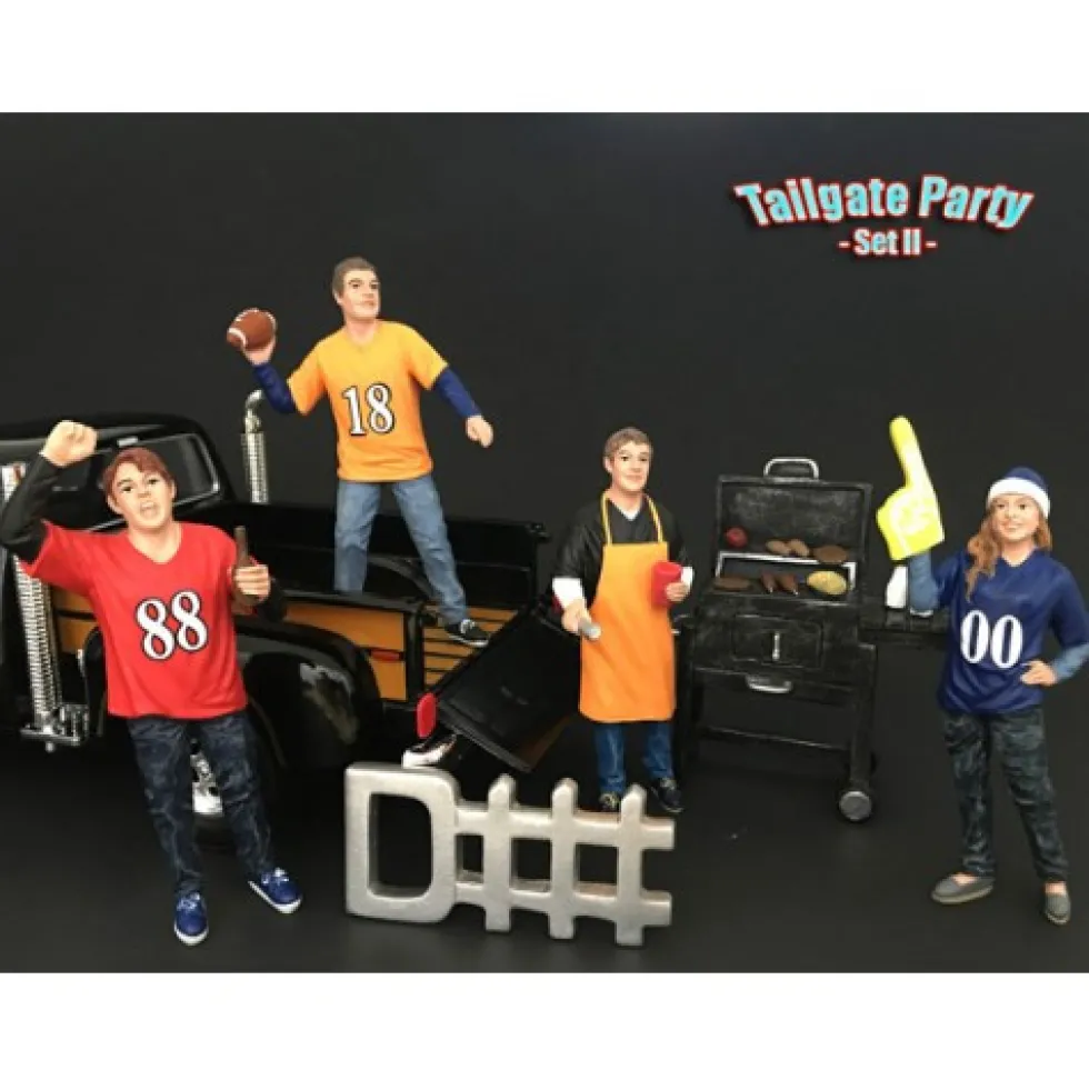 Tailgate Party Set II 4 Piece Figure Set For 1:24 Scale Models American Diorama 77596