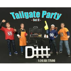 Tailgate Party Set II 4 Piece Figure Set For 1:24 Scale Models American Diorama 77596