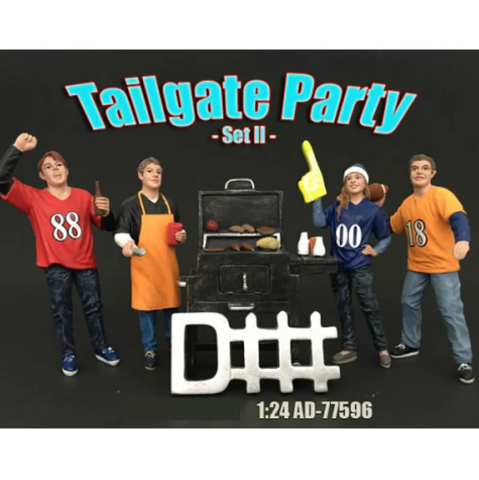 Tailgate Party Set II 4 Piece Figure Set For 1:24 Scale Models American Diorama 77596