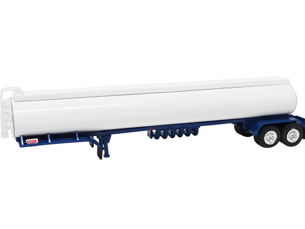Tanker Trailer White and Blue 1/87 (HO) Plastic Model Car by HO Logistics