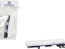 Tanker Trailer White and Blue 1/87 (HO) Plastic Model Car by HO Logistics