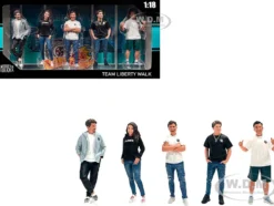 Team Liberty Walk 5 piece Figure Set for 1/18 Scale Models by American Diorama