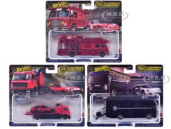Team Transport 3 piece Set H 2025 "Car Culture" Series Diecast Model Cars by Hot Wheels