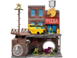 Teenage Mutant Ninja Turtles Turtle Lair Diorama Set with Figures and Party Wagon Nano Scene Series Model Jada 34679