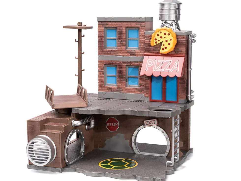 Teenage Mutant Ninja Turtles Turtle Lair Diorama Set with Figures and Party Wagon Nano Scene Series Model Jada 34679