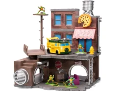 Teenage Mutant Ninja Turtles Turtle Lair Diorama Set with Figures and Party Wagon Nano Scene Series Model Jada 34679