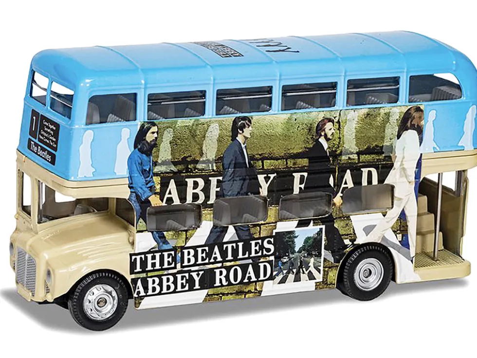 The Beatles London Double Decker Bus "Abbey Road" Blue and Beige Diecast Model Car by Corgi