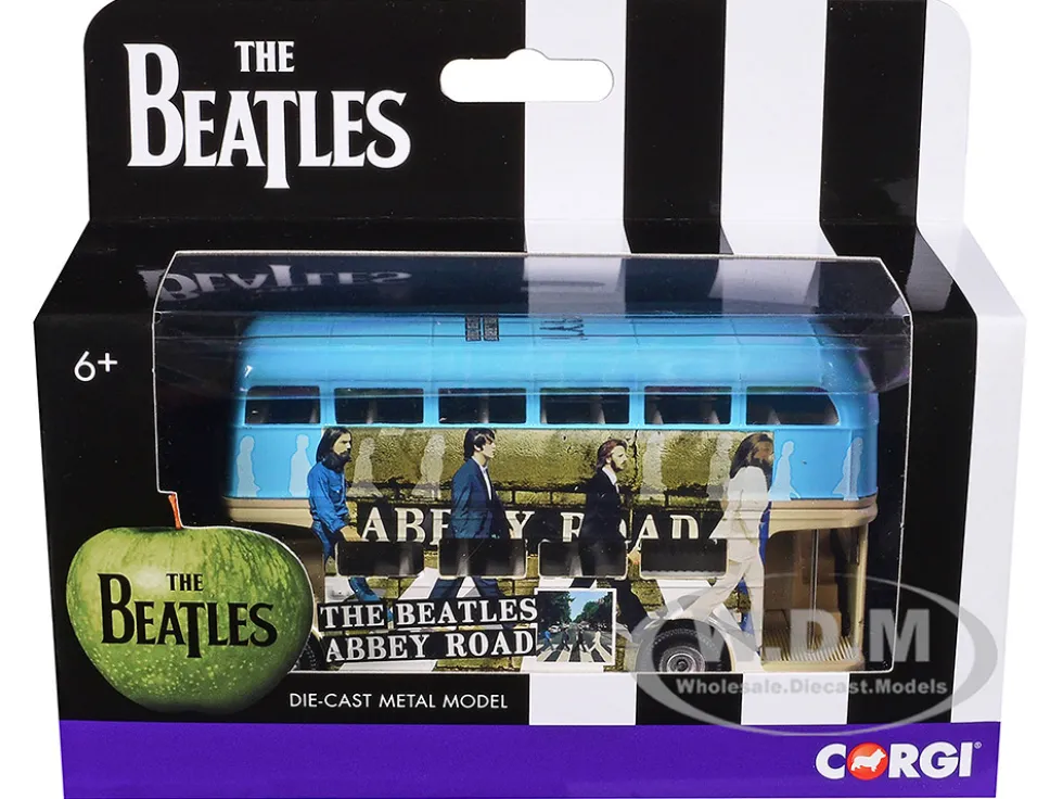 The Beatles London Double Decker Bus "Abbey Road" Blue and Beige Diecast Model Car by Corgi