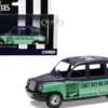 The Beatles London Taxi RHD (Right Hand Drive) "Can't Buy Me Love" Blue and Green with Graphics Diecast Model Car by Corgi