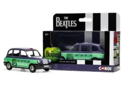 The Beatles London Taxi RHD (Right Hand Drive) "Can't Buy Me Love" Blue and Green with Graphics Diecast Model Car by Corgi