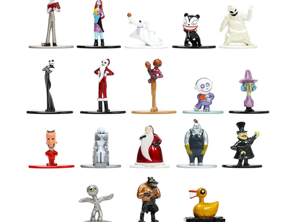 Tim Burton's The Nightmare Before Christmas Set of 18 Diecast Figurines Nano Metalfigs Series Jada 32912