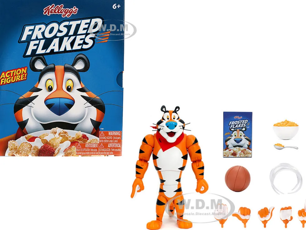 Tony the Tiger 6.75" Moveable Figure with Alternate Hands and Accessories "Kellogg's Frosted Flakes" Model by Jada