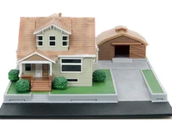 Toretto House Diorama with Dodge Charger Black and Toyota Supra Orange with Graphics Fast and Furious Nano Scene Series Models Jada 33668