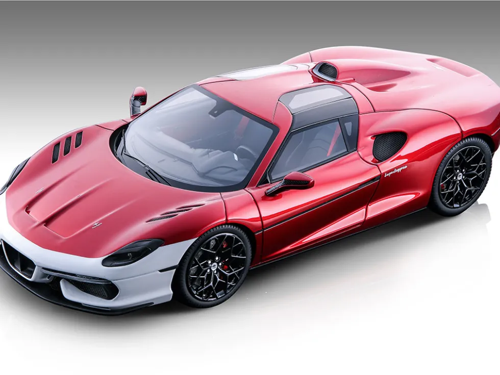 2021 Touring Superleggera Arese RH95 Red Metallic with White Accents Mythos Series Limited Edition to 80 pieces Worldwide 1/18 Model Car Tecnomodel TM18-268B