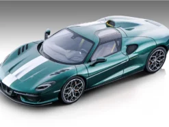 2020 Touring Superleggera Arese RH95 Green Metallic with White Stripes Mythos Series Limited Edition to 70 pieces Worldwide 1/18 Model Car Tecnomodel TM18-268A