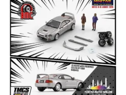 Toyota Celica GT-Four RHD (Right Hand Drive) ID Silver Metallic with 2 Figures and Accessories 1/64 Diecast Model Car by BM Creations