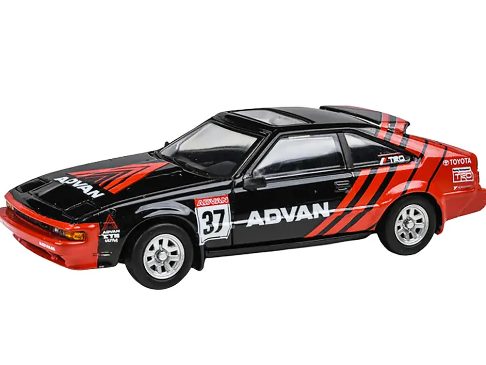 1984 Toyota Celica Supra #37 "ADVAN" Black and Red 1/64 Diecast Model Car by Paragon Models