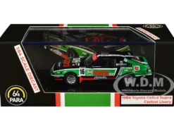 1984 Toyota Celica Supra #16 "Castrol Livery" Black and Green with Graphics 1/64 Diecast Model Car by Paragon Models