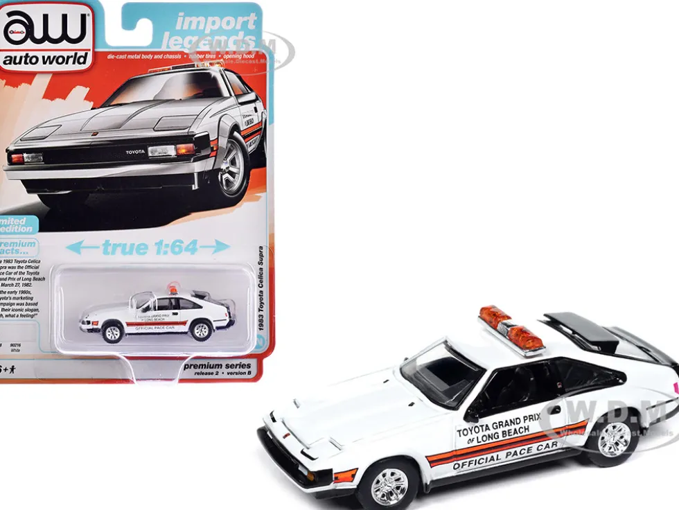 1983 Toyota Celica Supra "Toyota Grand Prix of Long Beach Official Pace Car" White "Import Legends" Series 1/64 Diecast Model Car by Auto World